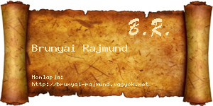 Brunyai Rajmund névjegykártya